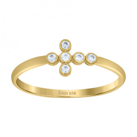 14K GOLD CROSS RING