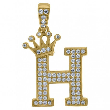 10K GOLD CROWN LETTERS PENDANT