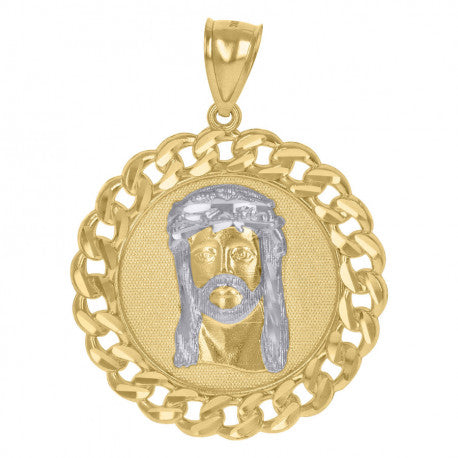 10K GOLD JESUS CIRCLE PENDANT