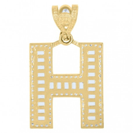 10K GOLD BAGUETTE LETTERS PENDANT