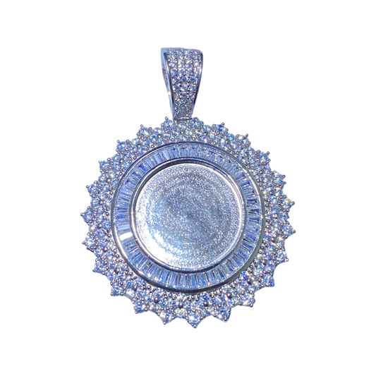 925 SILVER FLOWER PORTRAIT PENDANT