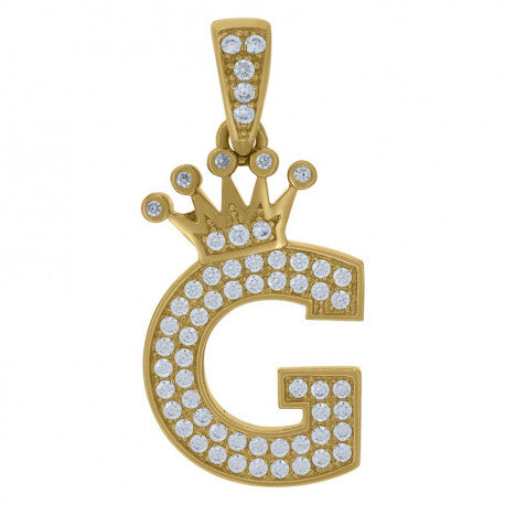 10K GOLD CROWN LETTERS PENDANT