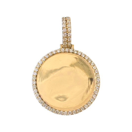 14K GOLD PORTRAIT + DIAMONDS PENDANT