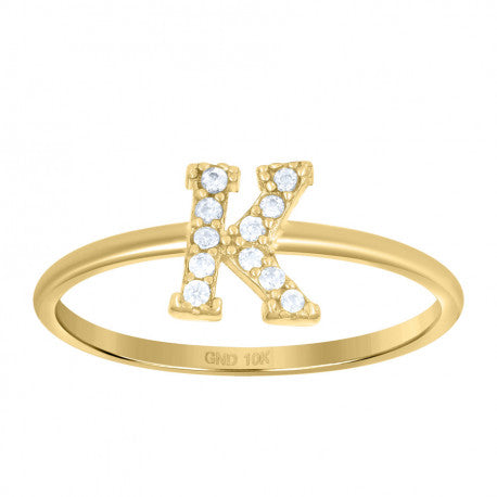 10K GOLD WOMEN LETTER RING