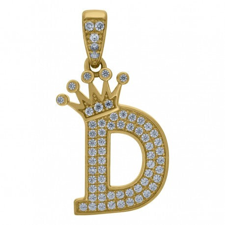 10K GOLD CROWN LETTERS PENDANT