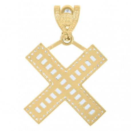 10K GOLD BAGUETTE LETTERS PENDANT