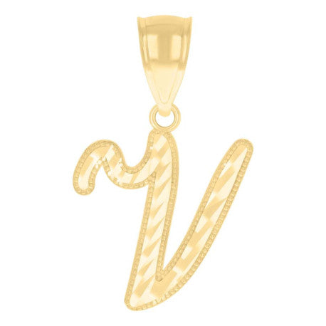 10K GOLD CURSIVE LETTER PENDANT