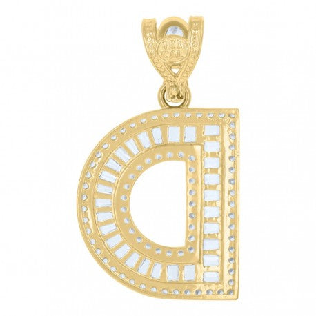 10K GOLD BAGUETTE LETTERS PENDANT