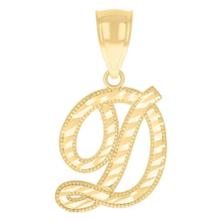 10K GOLD CURSIVE LETTER PENDANT