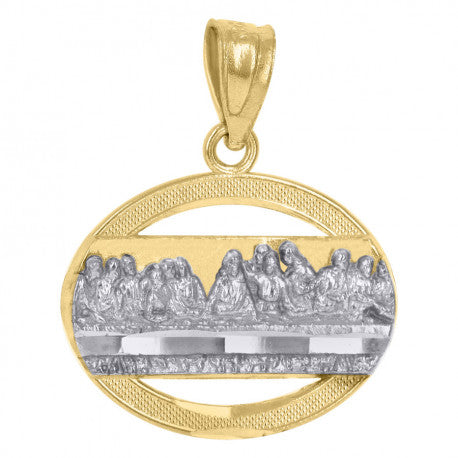 10K GOLD OVAL HOLY DINNER PENDANT