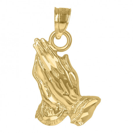 10K GOLD PRAYING HANDS PENDANT