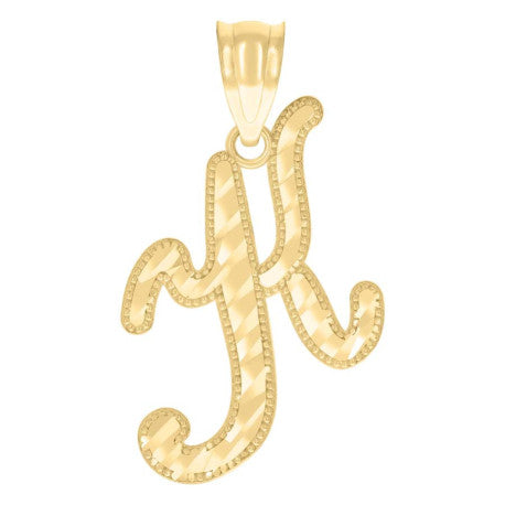 10K GOLD CURSIVE LETTER PENDANT