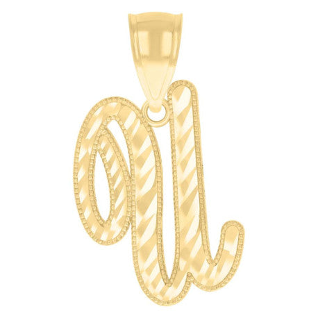 10K GOLD CURSIVE LETTER PENDANT