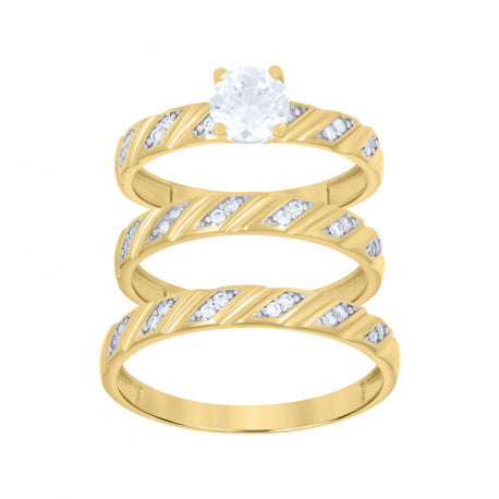 10K GOLD TWO-TONE TRIO RING SET