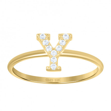 10K GOLD WOMEN LETTER RING