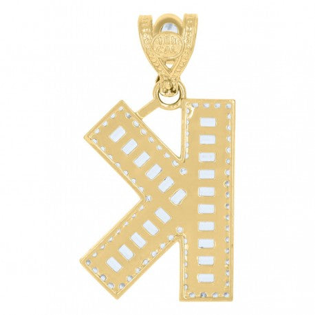 10K GOLD BAGUETTE LETTERS PENDANT