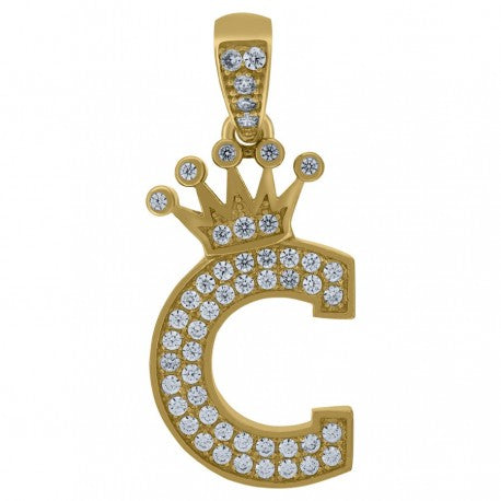 10K GOLD CROWN LETTERS PENDANT