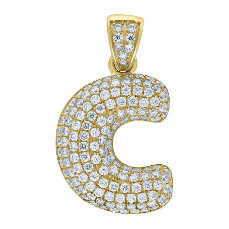 10K GOLD BUBBLE LETTERS PENDANT