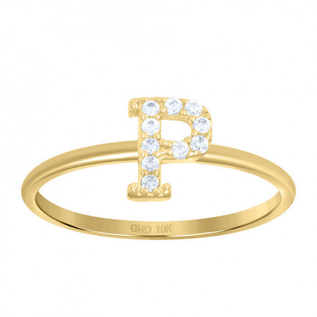 10K GOLD WOMEN LETTER RING