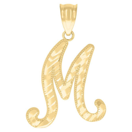 10K GOLD CURSIVE LETTER PENDANT