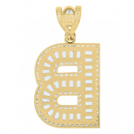 10K GOLD BAGUETTE LETTERS PENDANT