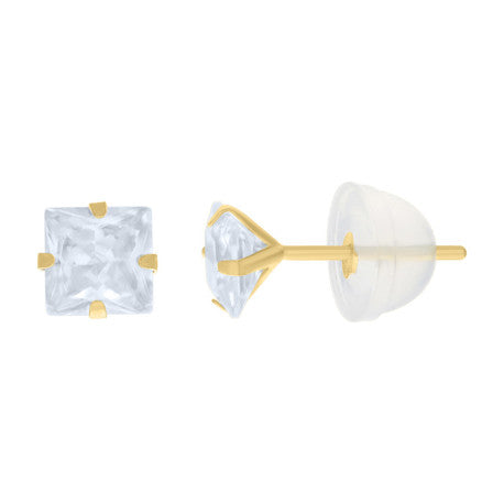 10K GOLD SQUARE DORMILONAS EARRINGS