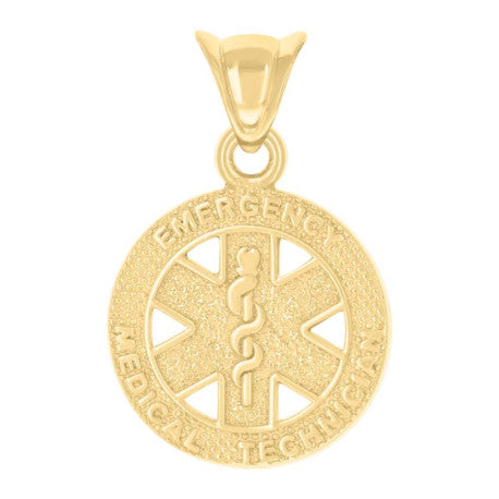 10K GOLD EMT BADGES OCCUPATION PENDANT