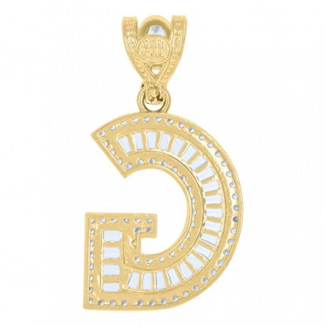 10K GOLD BAGUETTE LETTERS PENDANT