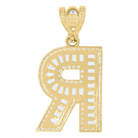 10K GOLD BAGUETTE LETTERS PENDANT