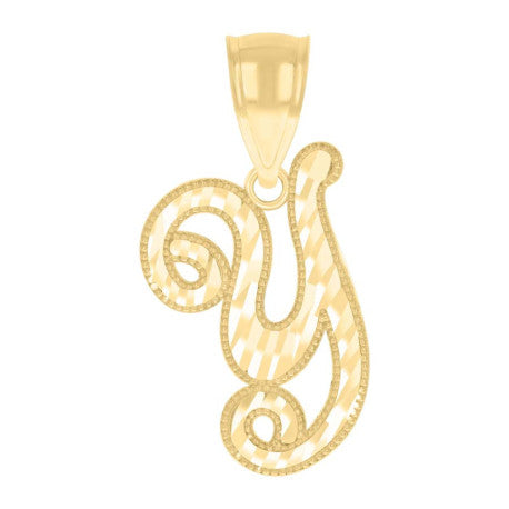 10K GOLD CURSIVE LETTER PENDANT