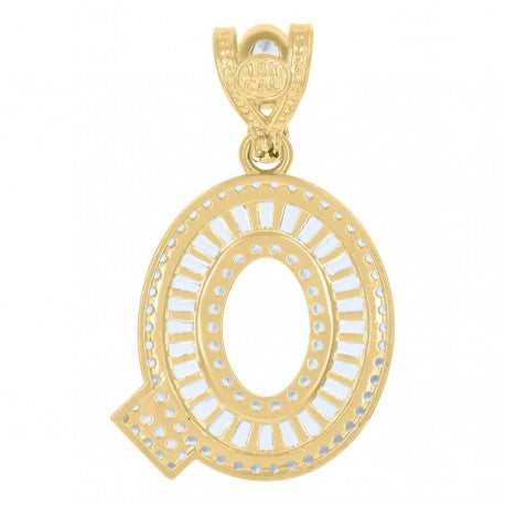 10K GOLD BAGUETTE LETTERS PENDANT