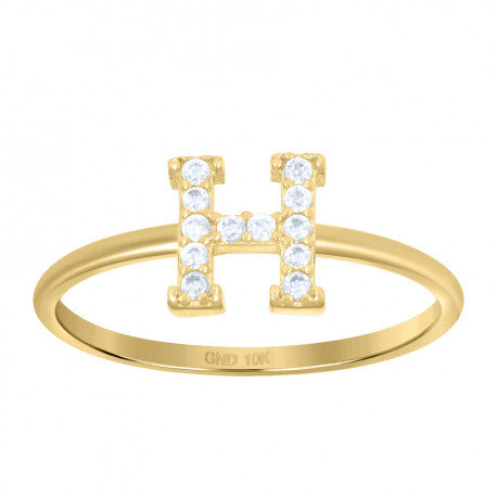 10K GOLD WOMEN LETTER RING