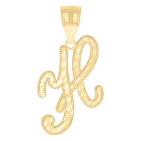 10K GOLD CURSIVE LETTER PENDANT