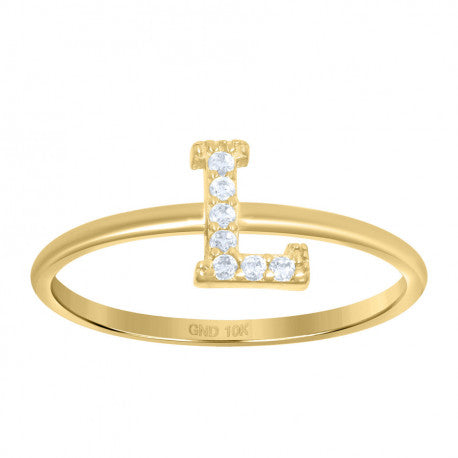 10K GOLD WOMEN LETTER RING