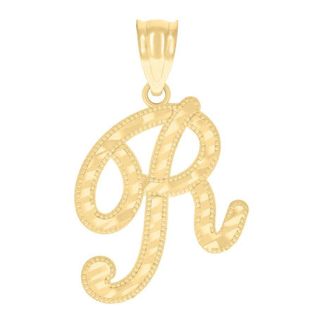 10K GOLD CURSIVE LETTER PENDANT