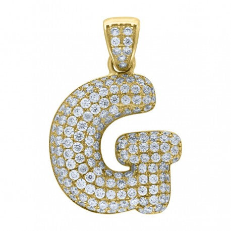 10K GOLD BUBBLE LETTERS PENDANT