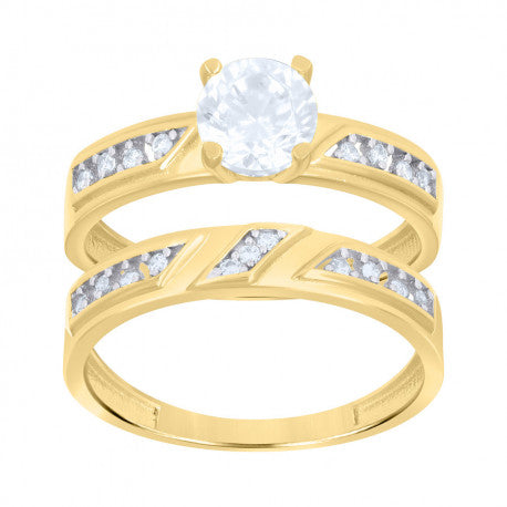 10K GOLD TWO-TONE DOU BRIDAL RING SET