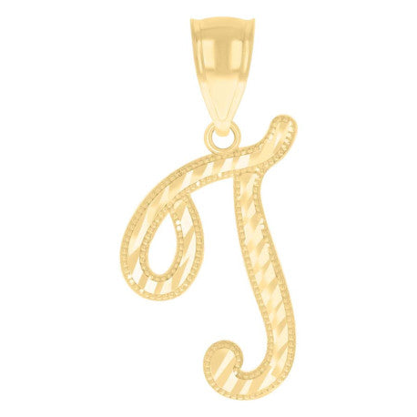 10K GOLD CURSIVE LETTER PENDANT