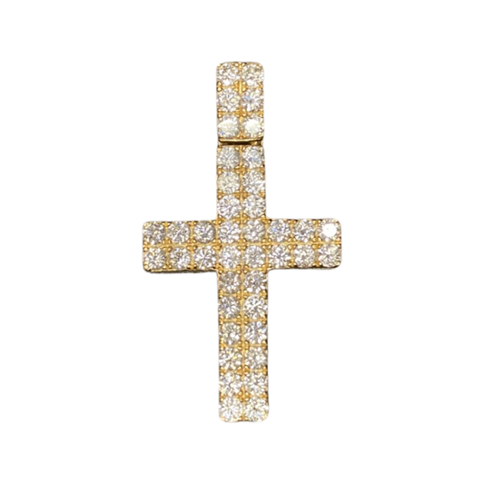 14K GOLD SMALL CROSS + DIAMONDS PENDANT