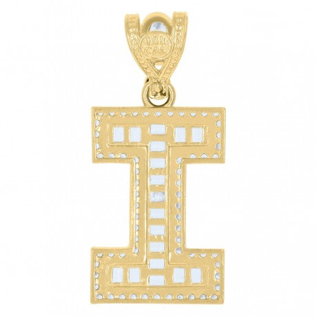 10K GOLD BAGUETTE LETTERS PENDANT