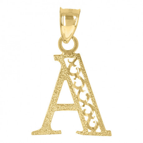 10K GLITTER LETTERS PENDANT