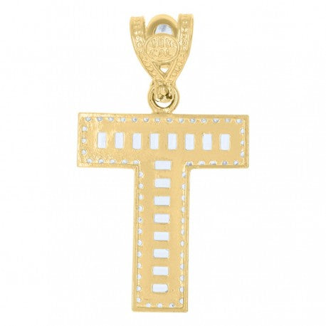 10K GOLD BAGUETTE LETTERS PENDANT