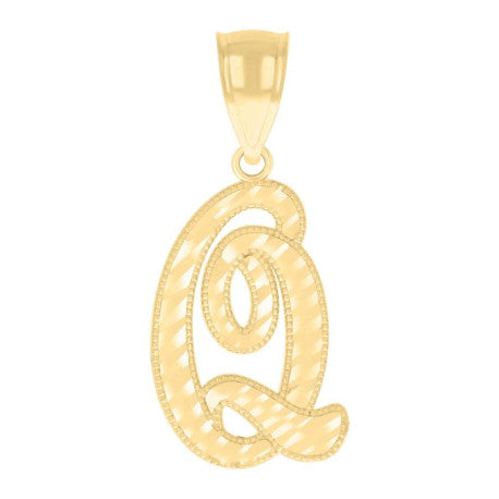 10K GOLD CURSIVE LETTER PENDANT