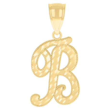 10K GOLD CURSIVE LETTER PENDANT