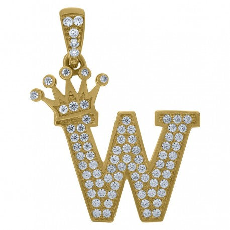 10K GOLD CROWN LETTERS PENDANT