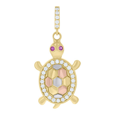 10K GOLD PRETTY TURTLE PENDANT