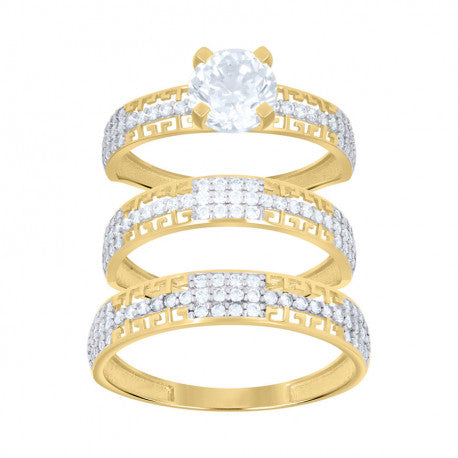 10K TWO-TONE GOLD HIS & HERS TRIO RING SET