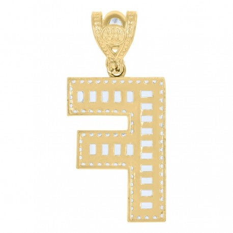 10K GOLD BAGUETTE LETTERS PENDANT