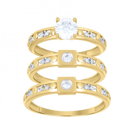 10K GOLD TWO-TONE TRIO RING