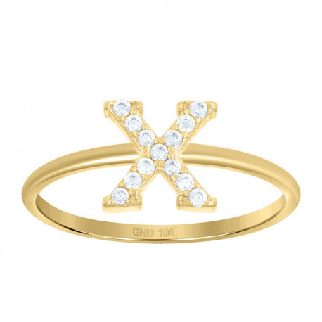 10K GOLD WOMEN LETTER RING